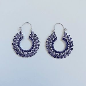 Vintage Silver Crystal Earrings